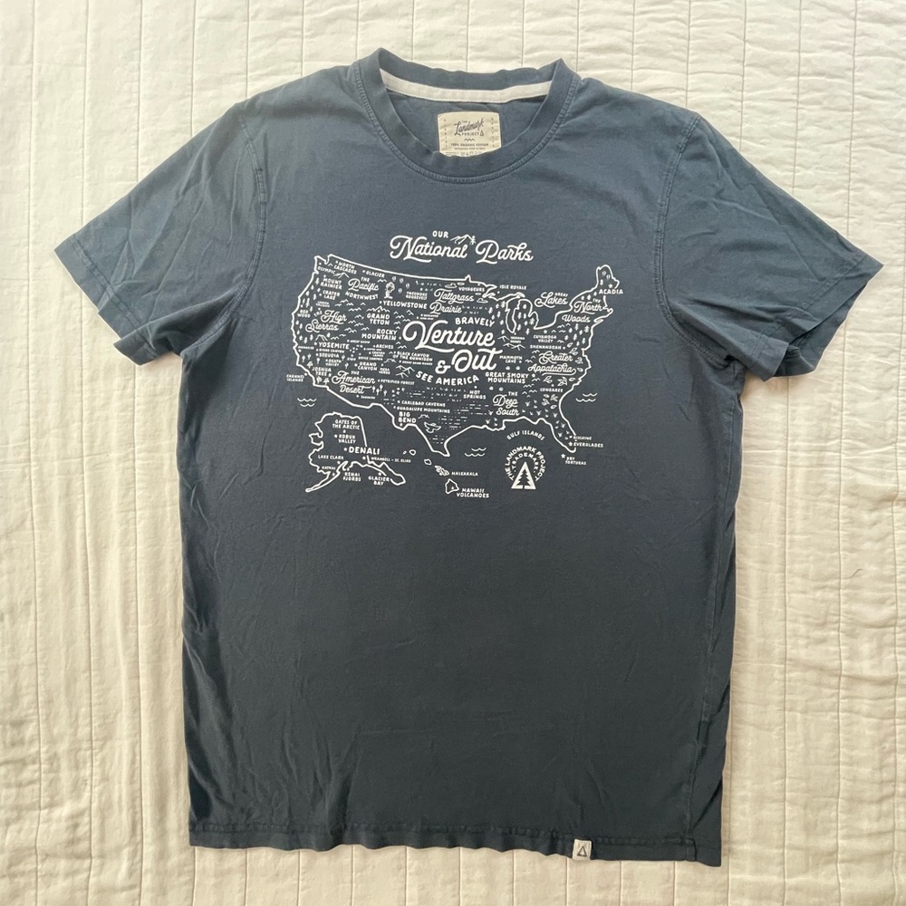 The Landmark Project National Parks Graphic Blue Organic Cotton T-Shirt Medium